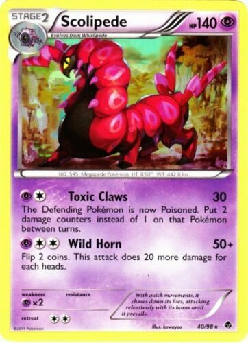 Scolipede - 40/98 - Rare - Holo